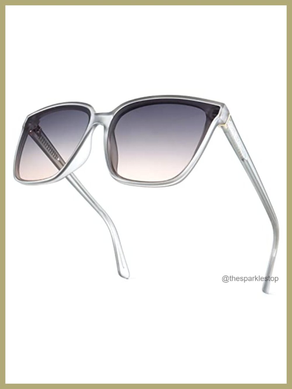 Retro Oversized Square Sunglasses UV400 Protection TR90 Lightweight